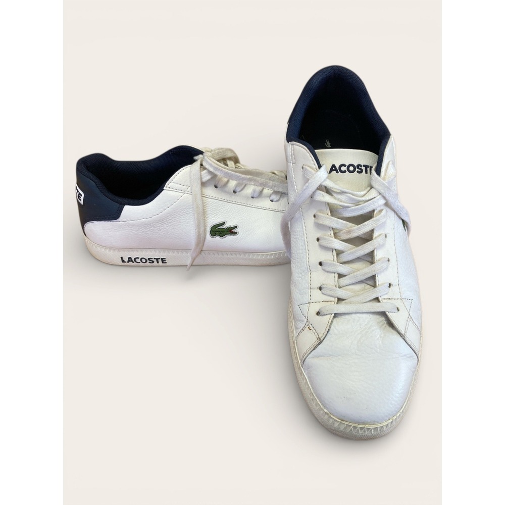 LACOSTE GENUINE LEATHER MEN'S 10 SNEAKERS, EXCELLENT, TENNIS, CLASSIC, ALLIGATOR